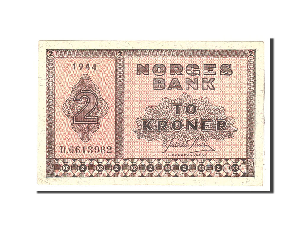 Norway, 2 Kroner, 1944, Undated, KM:16a1, EF(40-45)