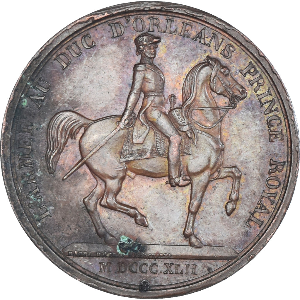 France, Medal, Louis Philippe Ier, l'Armée au Duc d'Orléans, History, 1842