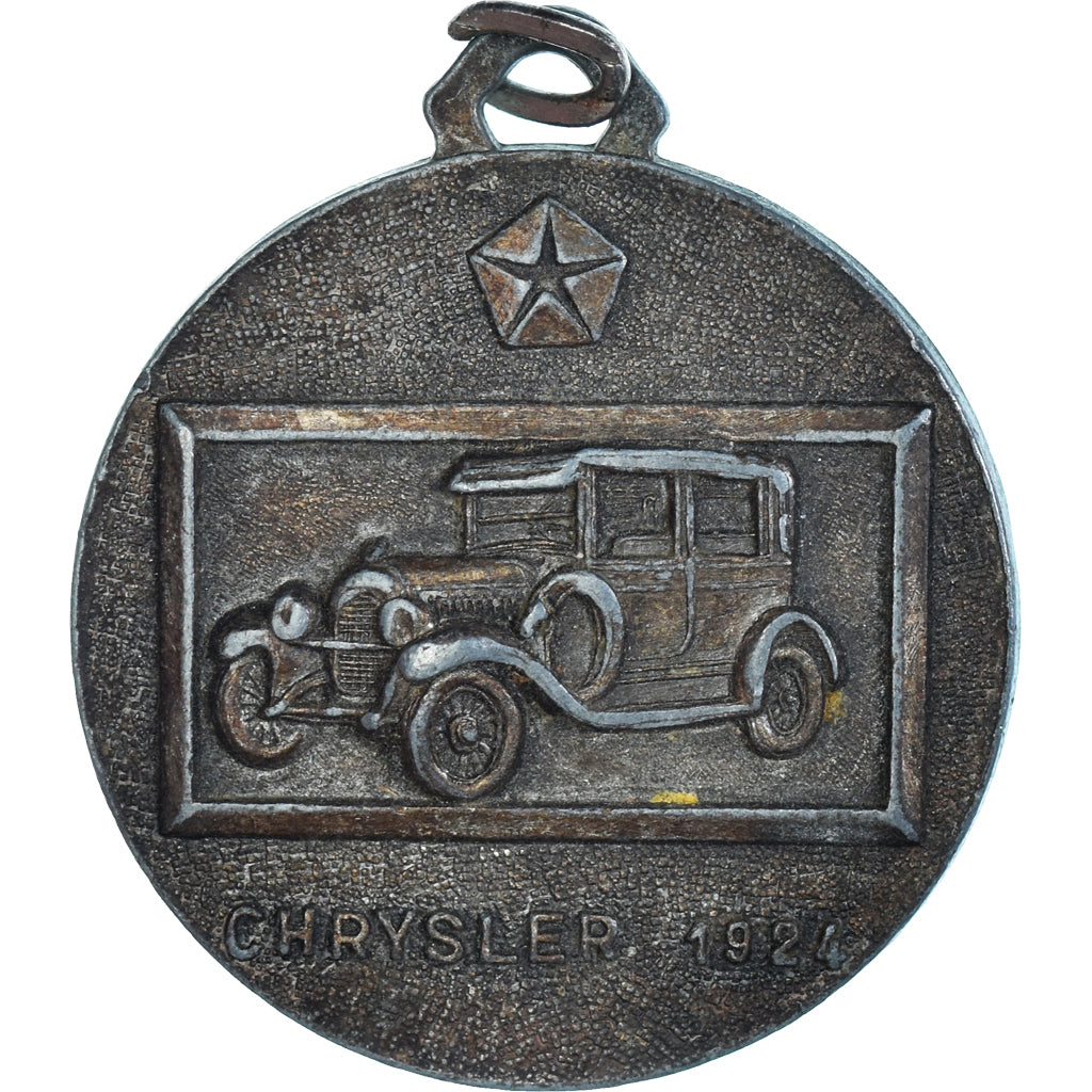 France, Medal, Chrysler, Automobile, 1924, EF(40-45), Silvered bronze