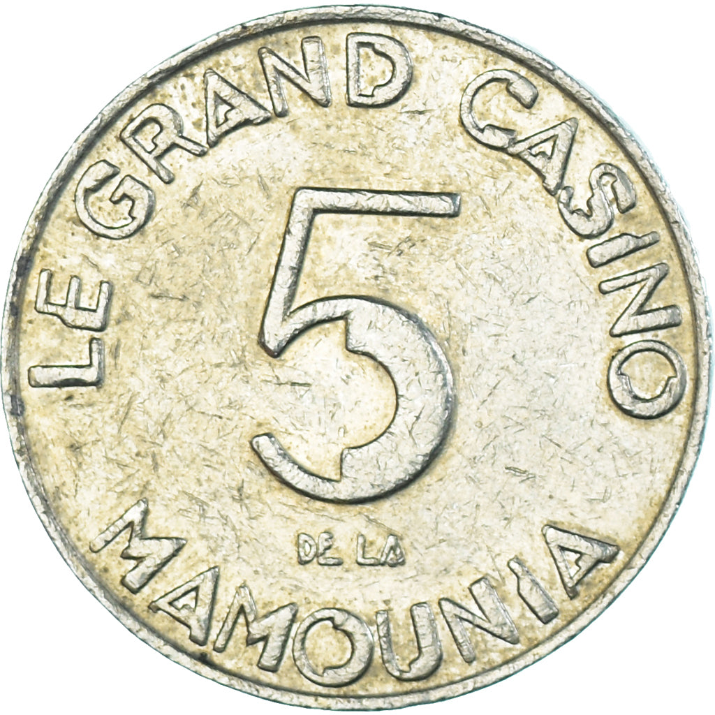 Marruecos, zeton, Le Grand Casino La Mamounia Marrakech, 5 Dirhams, Game Token
