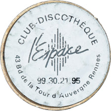France, Jeton, 10 FRANCS Mathieu, Club Discothèque l'Espace, Rennes, Publicity
