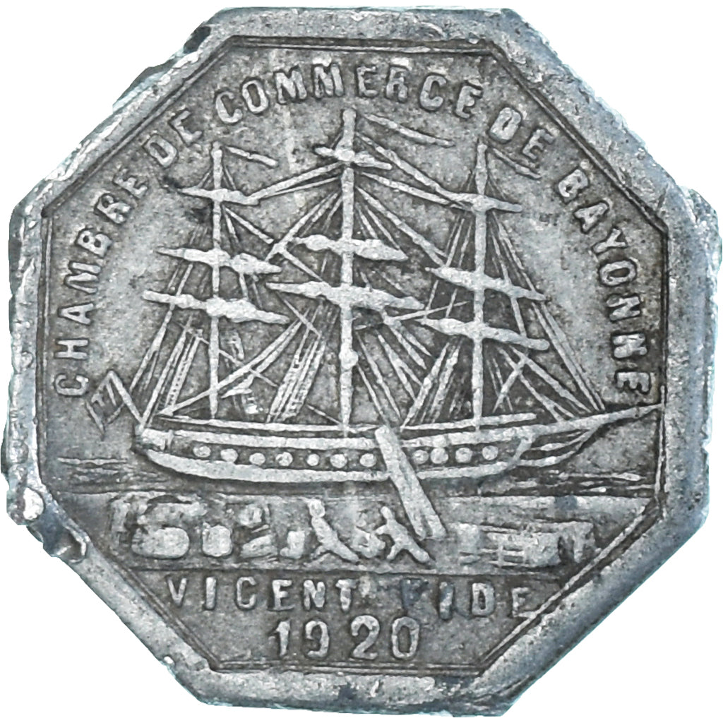 Coin, France, Chambre de Commerce, ,, Bayonne, 10 Centimes, 1920, VF(30-35)