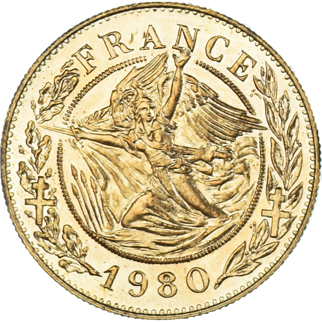 France, Médaille, Général De Gaulle, 1980, Santucci, FDC, Bronze Florentin