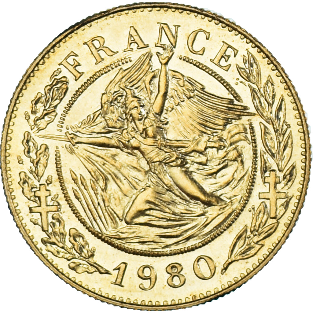 France, Medal, Général De Gaulle, 1980, Santucci, MS(65-70), Bronze Florentin