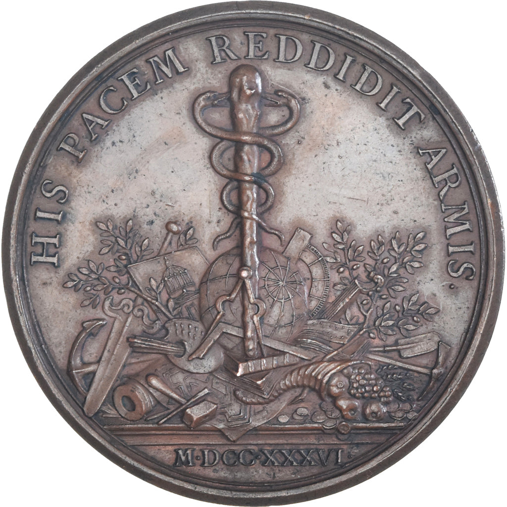 France, Médaille, Le Cardinal de Fleury, History, 1736, Dassier, SUP, Cuivre