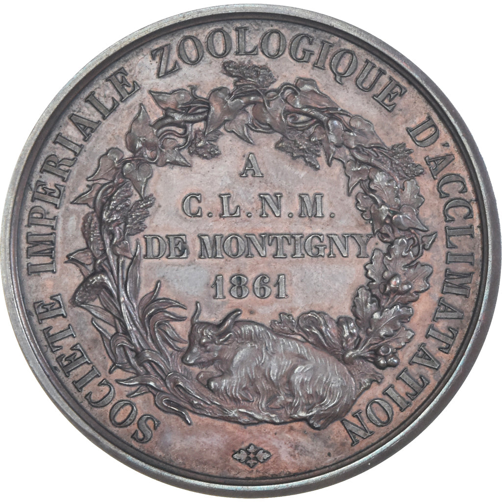 France, Medal, Société Impériale Zoologique d'Acclimatation, Charles de