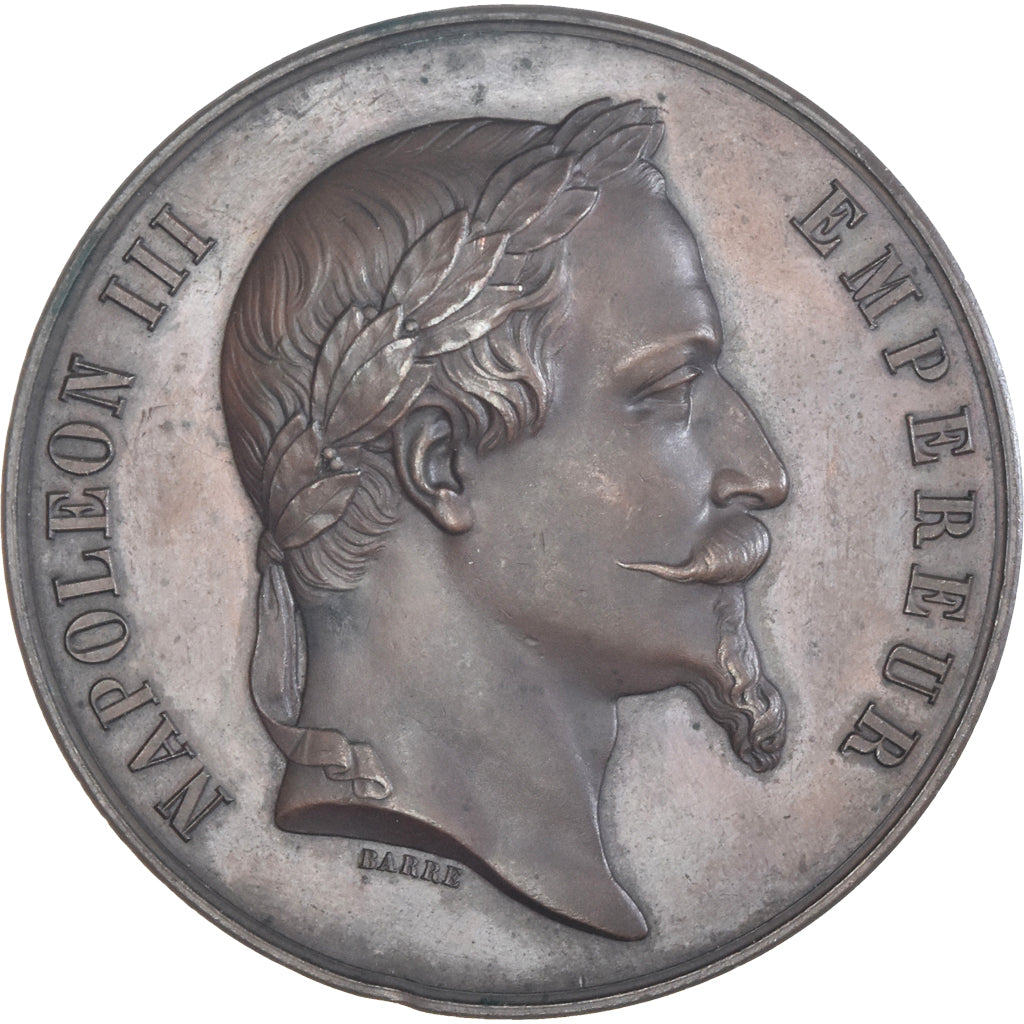France, Medal, Napoléon III,  Pupilles de la Marine, History, 1862, Barre