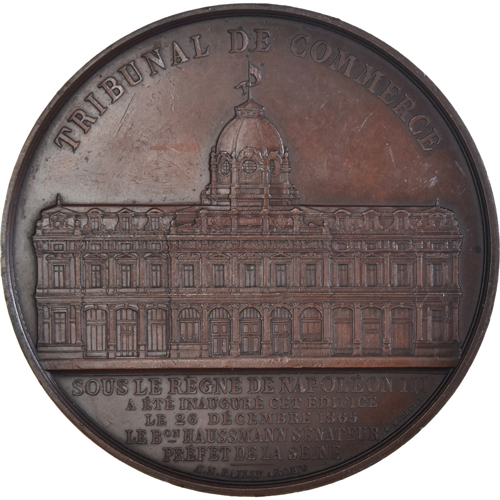 France, Medal, Napoléon III, Inauguration du Tribunal de Commerce de Paris