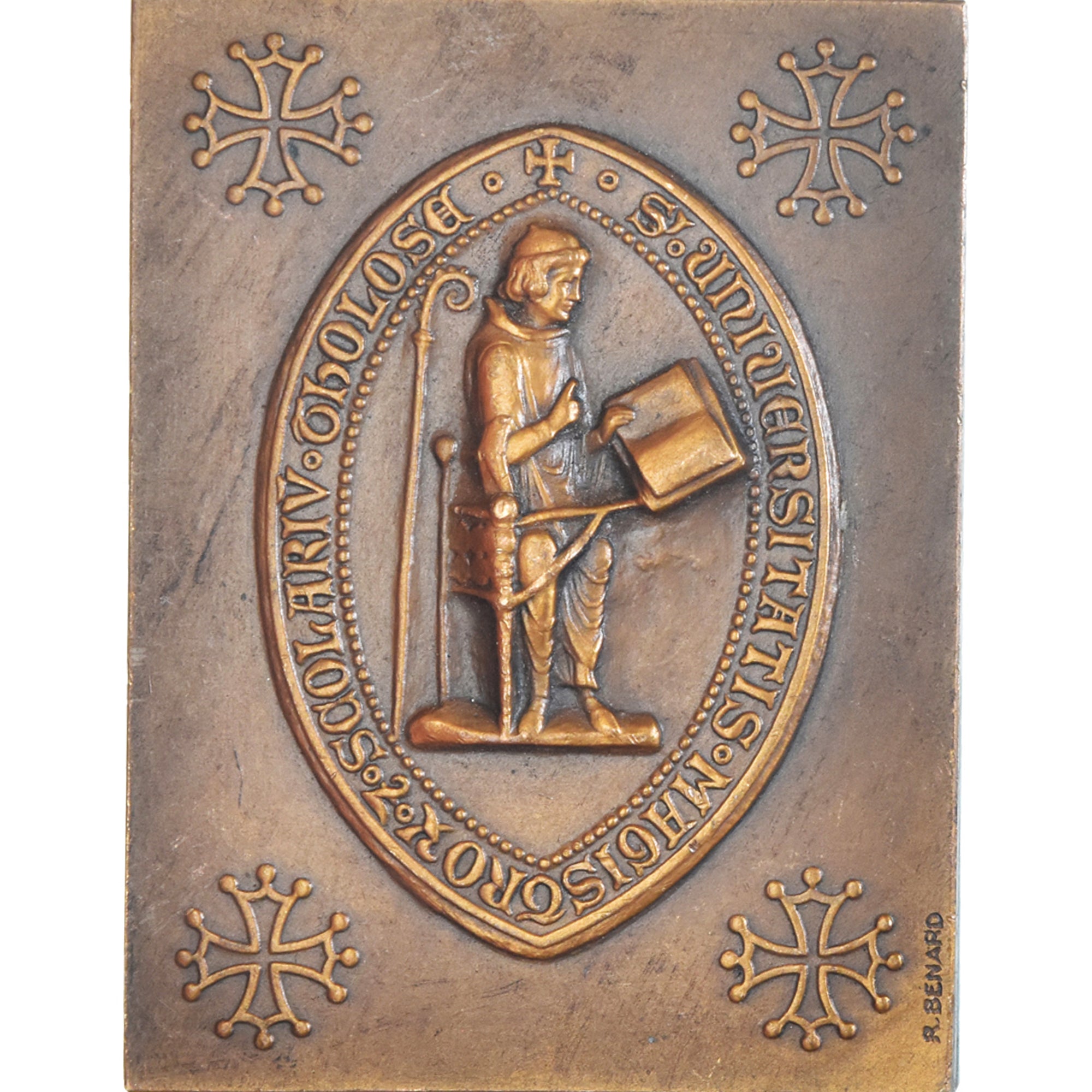 France, Medal, 700 ans Université Toulouse, 1929, Raoul Bénard, AU(55-58)