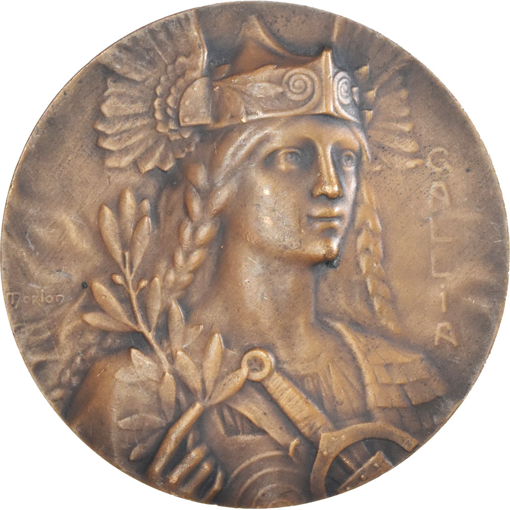 Frankreich, Medaille, Gallia, Femme Gauloise Caquée, Morlon, SS+, Bronze
