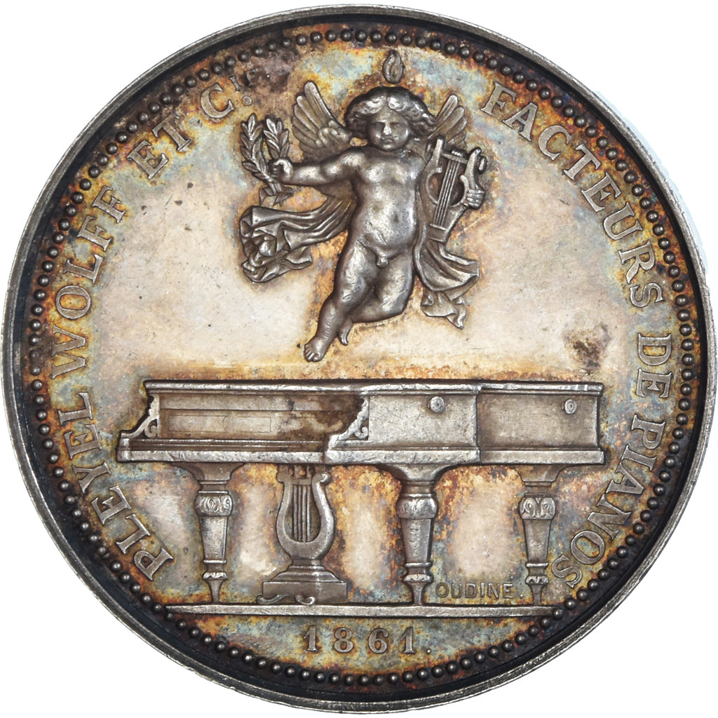 France, Medal, Second Empire, Pleyel et Wolff, Facteurs de Pianos, 1861