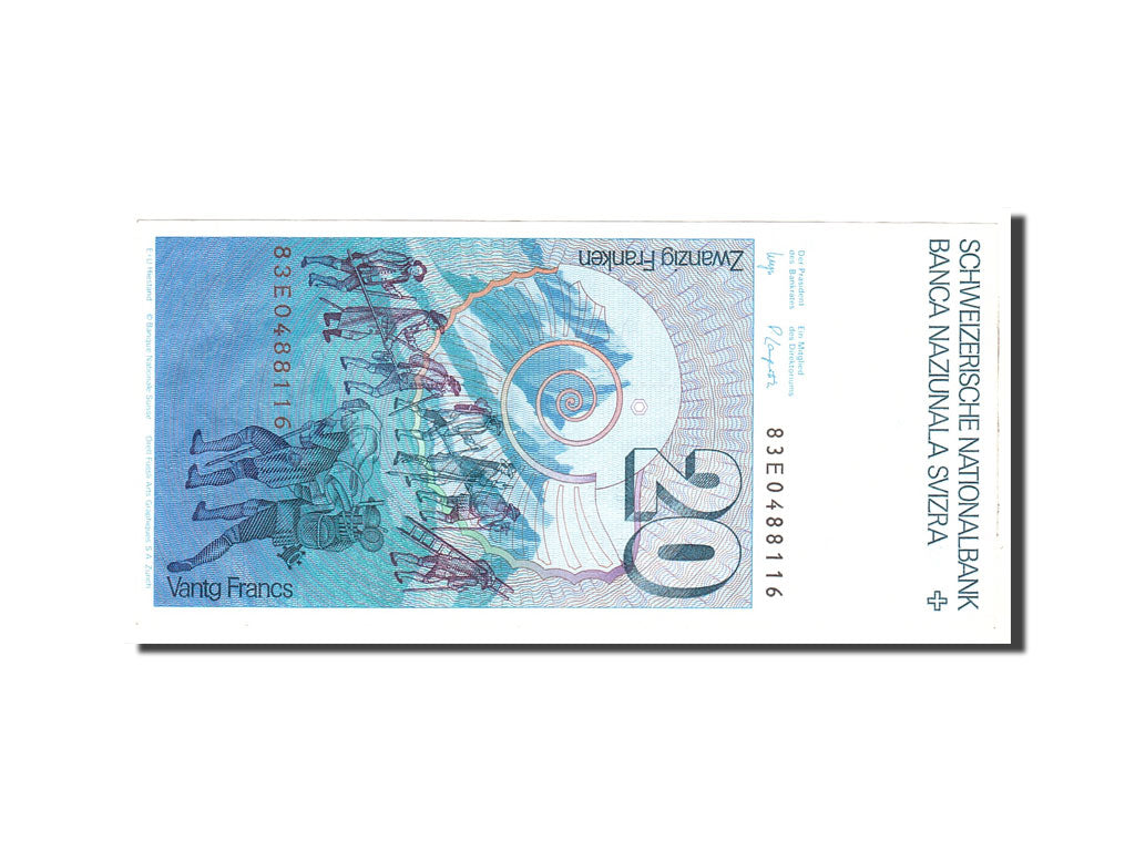 Banknote, Switzerland, 20 Franken, 1990, Undated, KM:55i, AU(50-53)