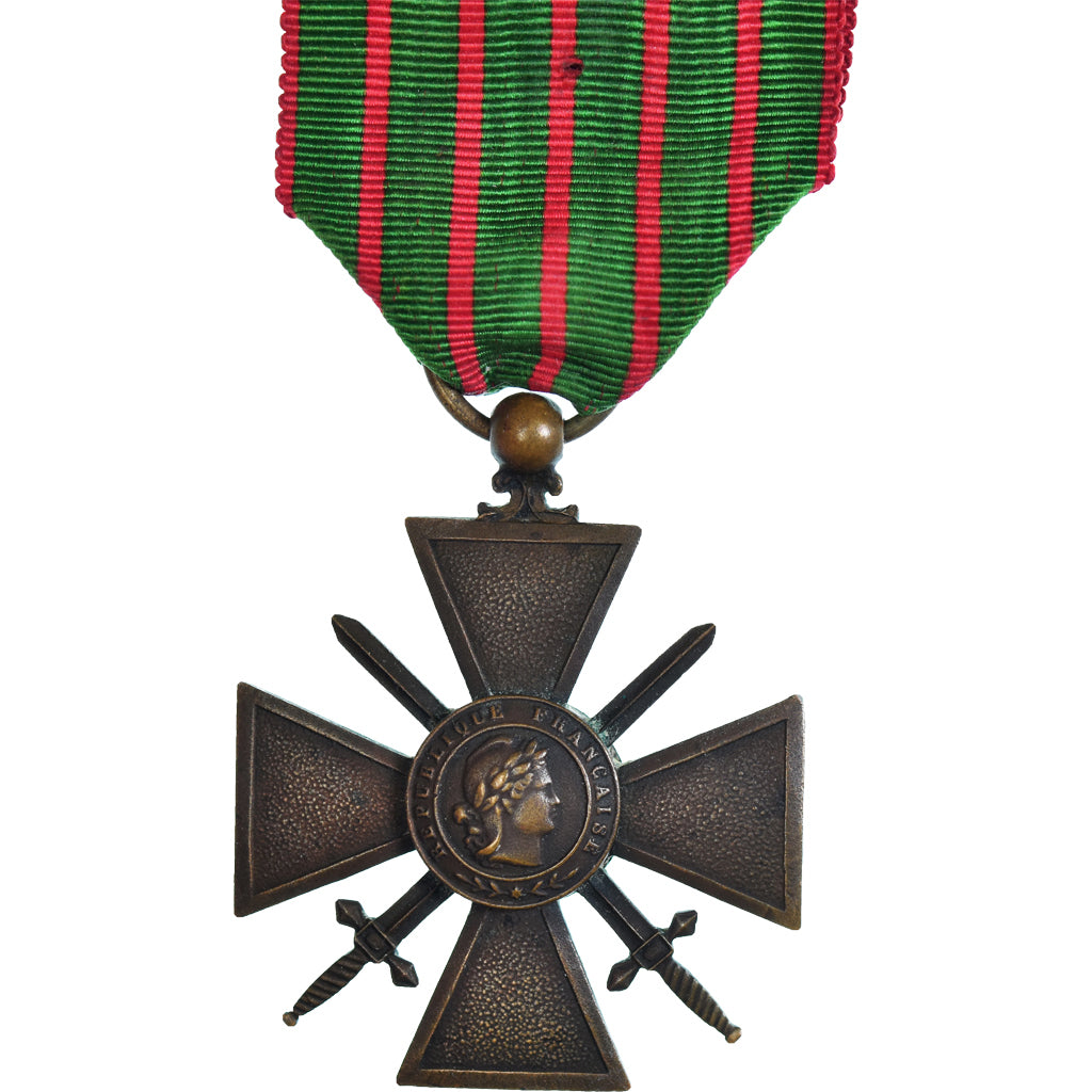 France, Croix de Guerre, WAR, Medal, 1914-1915, Excellent Quality, Bronze, 37