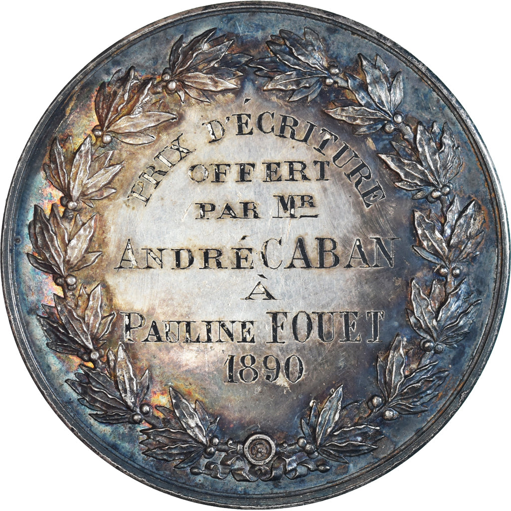 Frankrijk, Medaille, Prix d'Ecriture, Arts & Culture, 1890, Brenet, ZF+, Zilver