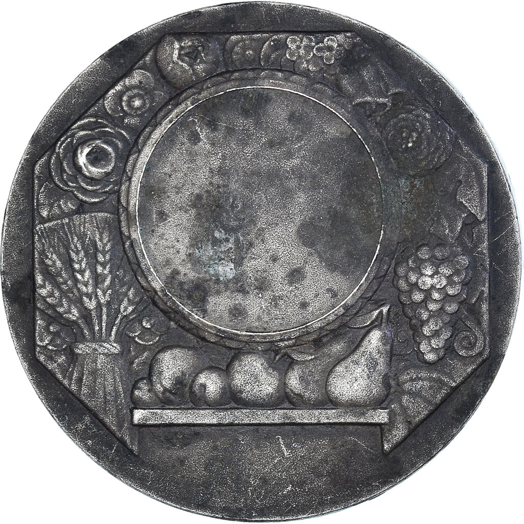 Francja, medal, Art Déco, Femme aux Fleurs, Grun, EF(40-45), Brąz posrebrzany