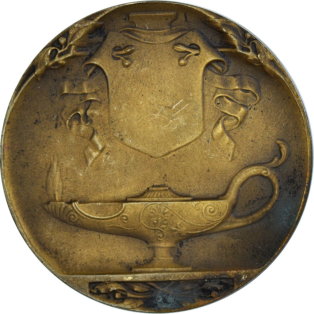 France, Medal, Art Nouveau, L'Ecriture, Lenoir, AU(50-53), Bronze