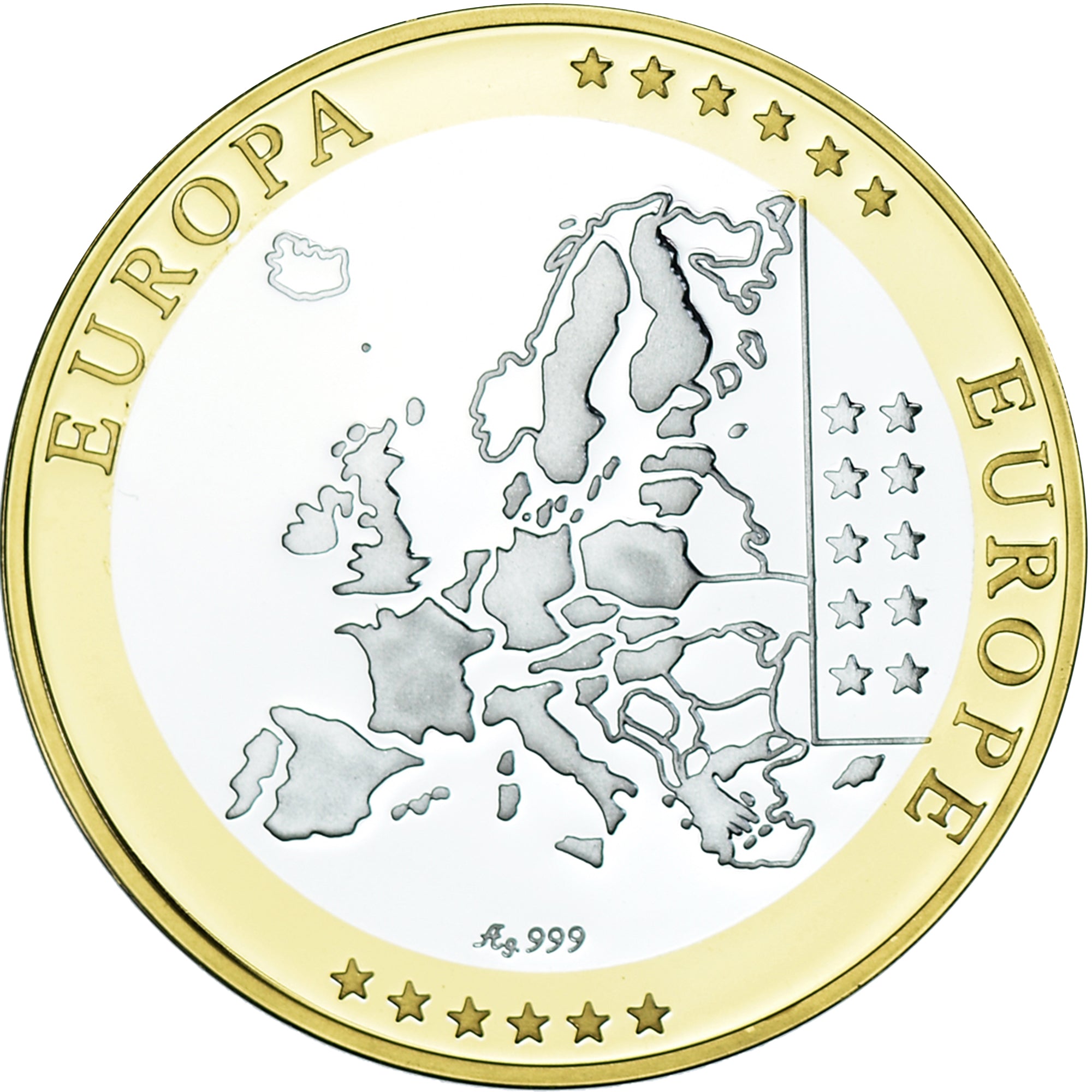 France, Medal, Europa, Politics, 2002, MS(65-70), Silver