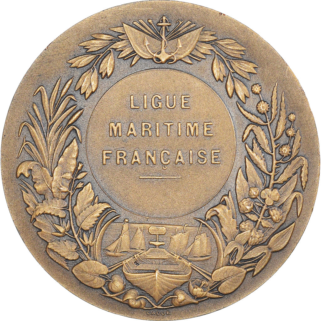 France, Médaille, Ligue Maritime Française, Shipping, Caqué, FDC, Bronze