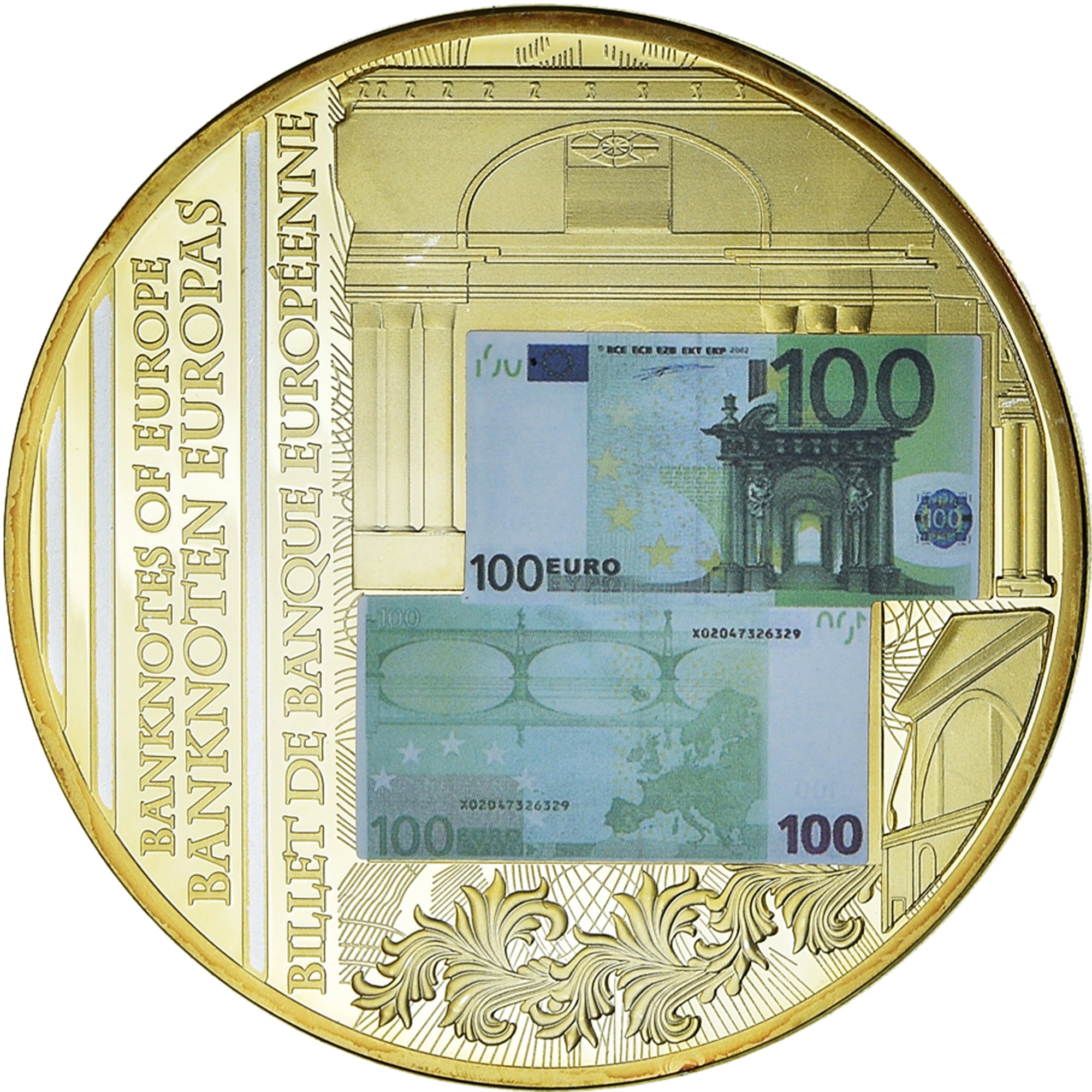 France, Medal, Billet de Banque Européenne, 100 Euro, 2011, MS(65-70), Copper