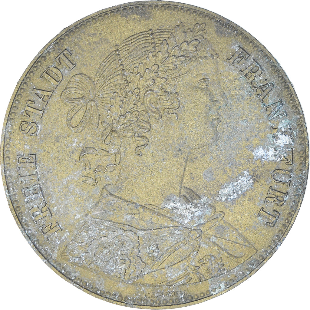 Alemania, medalla, Reproduction, Thaler, Frankfurt, Uniface, MBC, Latón