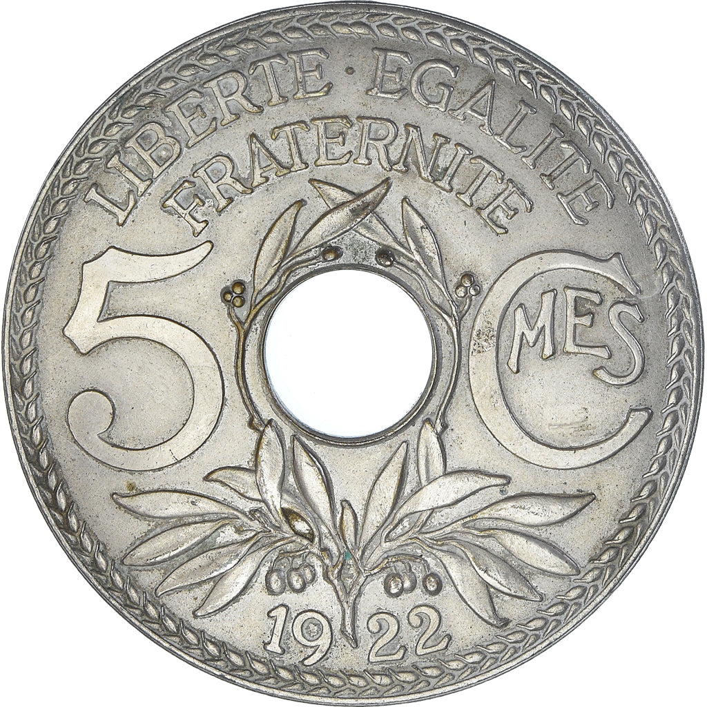 Frankreich, Medaille, Reproduction, 5 Centimes Lindauer, Uniface, SS+, Silvered