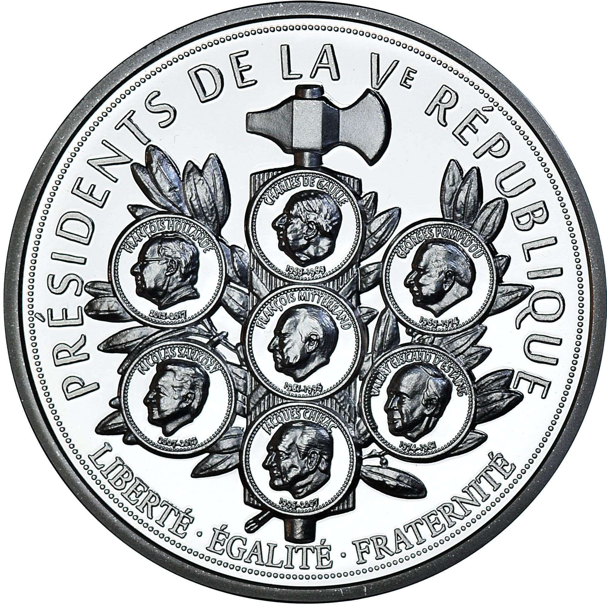 Francia, medaglia, Les Présidents de la Vème République, Politics, FDC