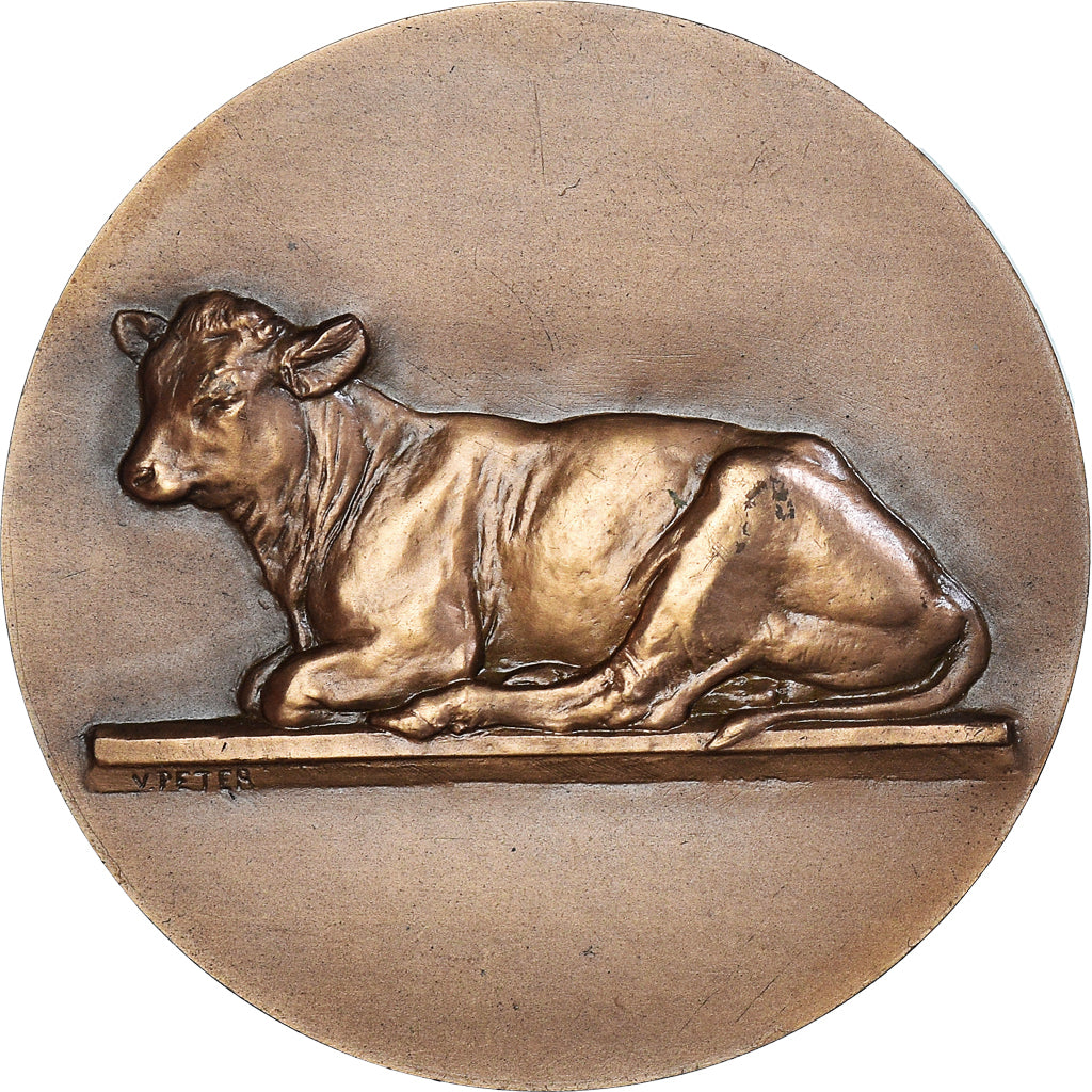 Francja, medal, Vache, Offert par L. de la Forest, Sénateur, 1972, V. Peter