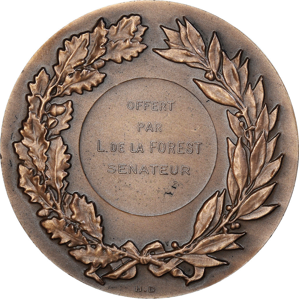 Francja, medal, Vache, Offert par L. de la Forest, Sénateur, 1972, V. Peter