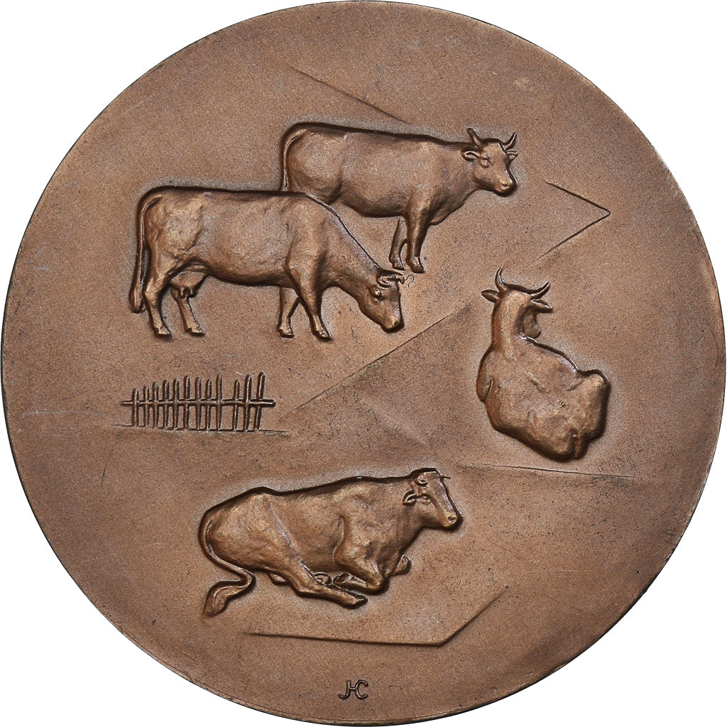 Frankreich, Medaille, Vache, Offert par L. de la Forest, Sénateur, Agriculture