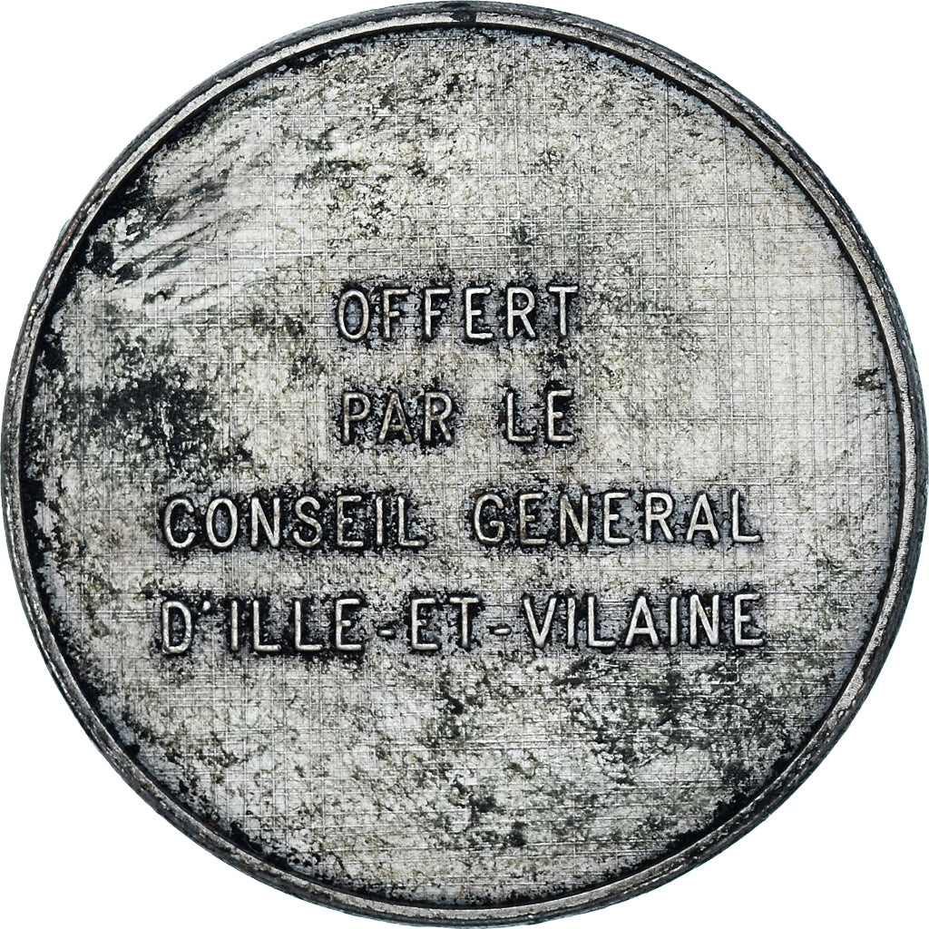 Francia, medaglia, Conseil Général d'Ille-et-Vilaine, Politics, BB, Silvered