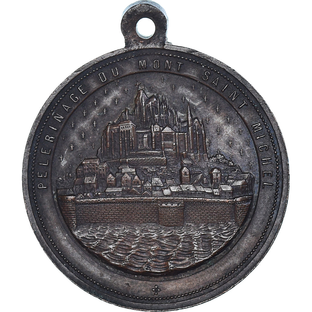 França, medalha, Pèlerinage du Mont Saint Michel, Archange, Crenças e