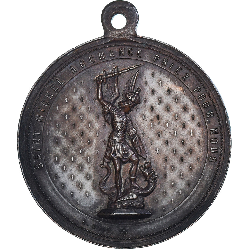 França, medalha, Pèlerinage du Mont Saint Michel, Archange, Crenças e