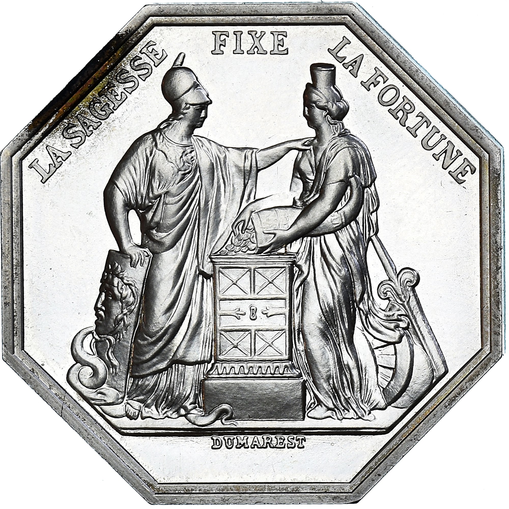 France, Medal, Banque de France, An VIII, Dumarest, MS(63), Silver