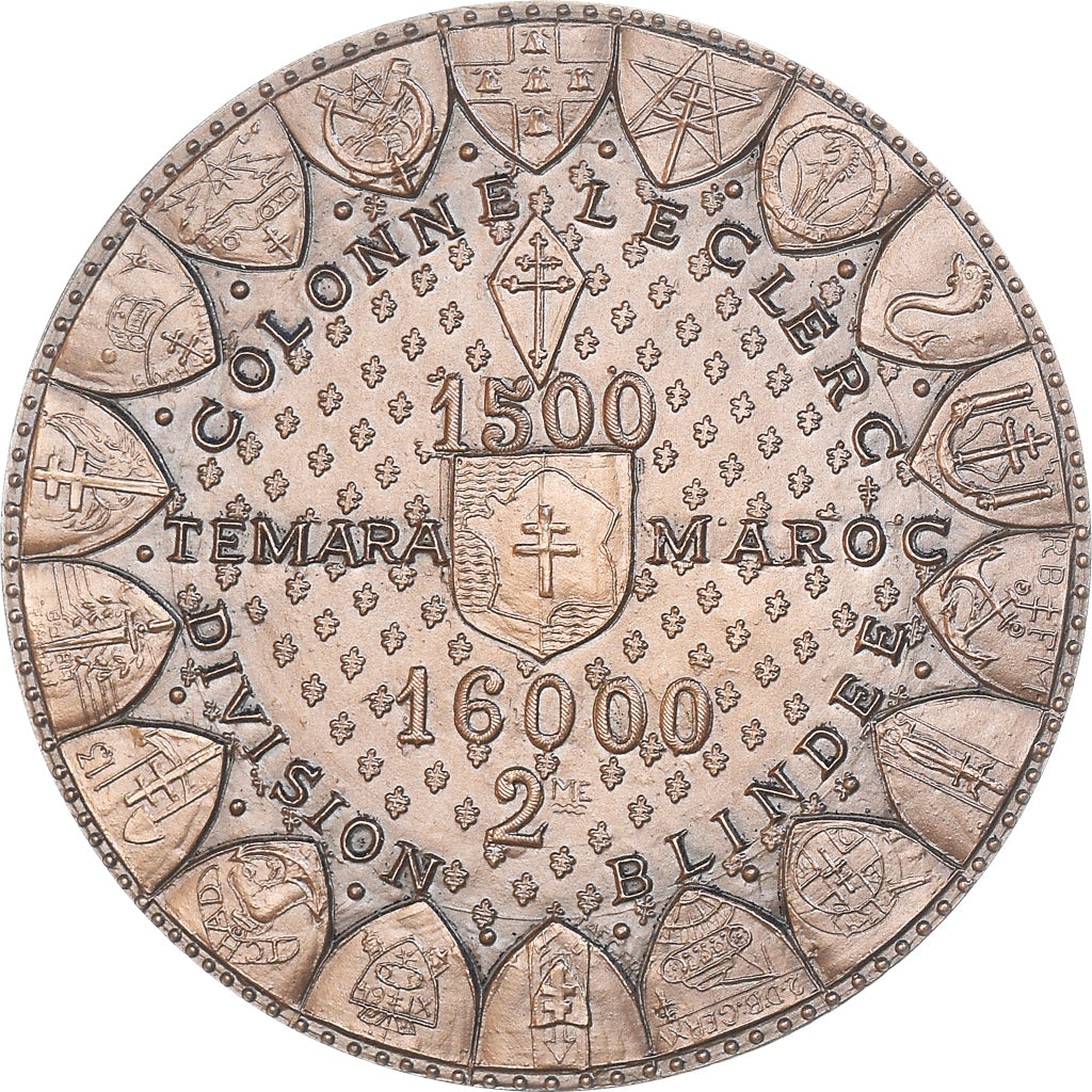 Francia, medalla, Serment de Koufra, Colonne Leclerc, Temara, Maroc, WAR, 1975