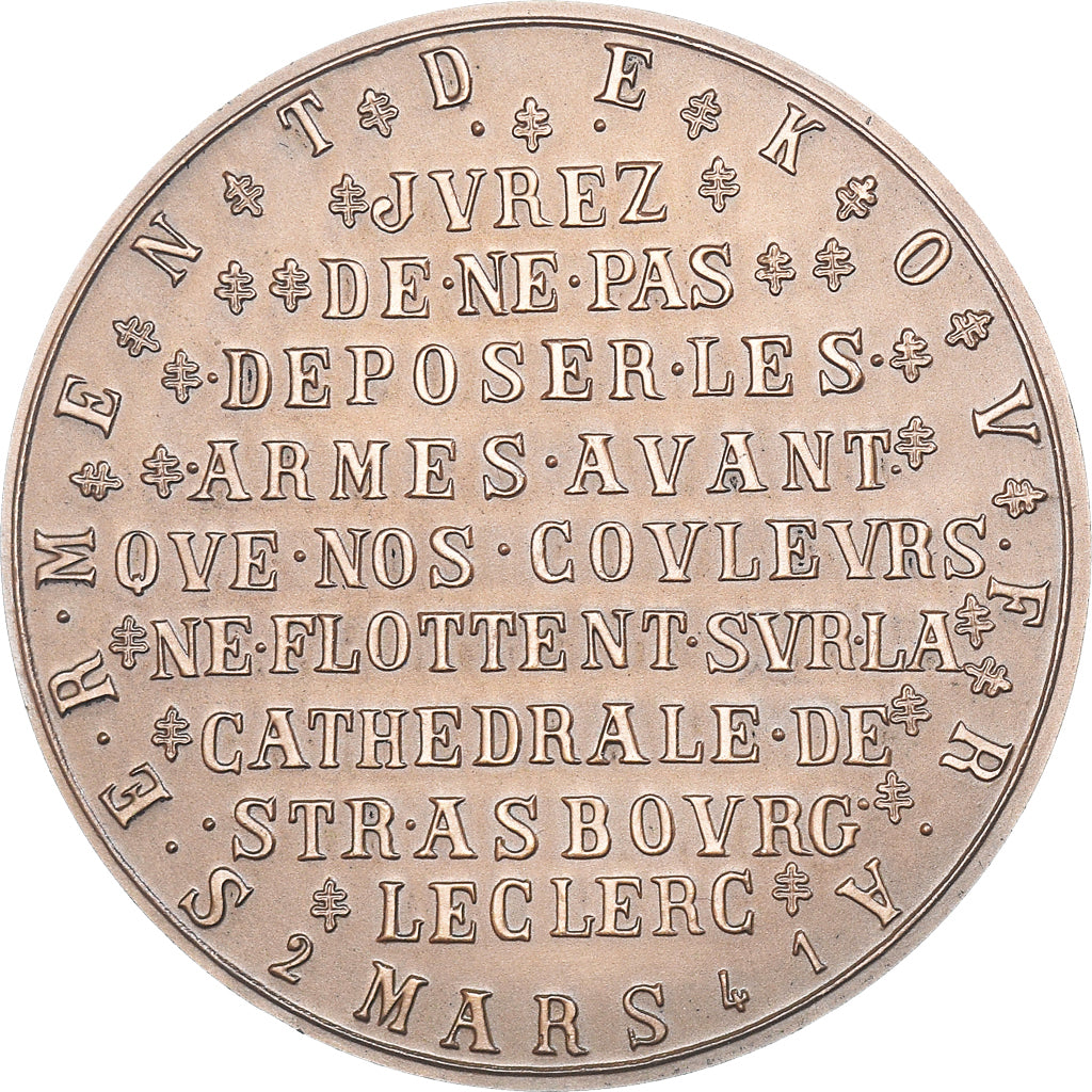 Francia, medalla, Serment de Koufra, Libération de Paris, WAR, 1975, De Jaeger