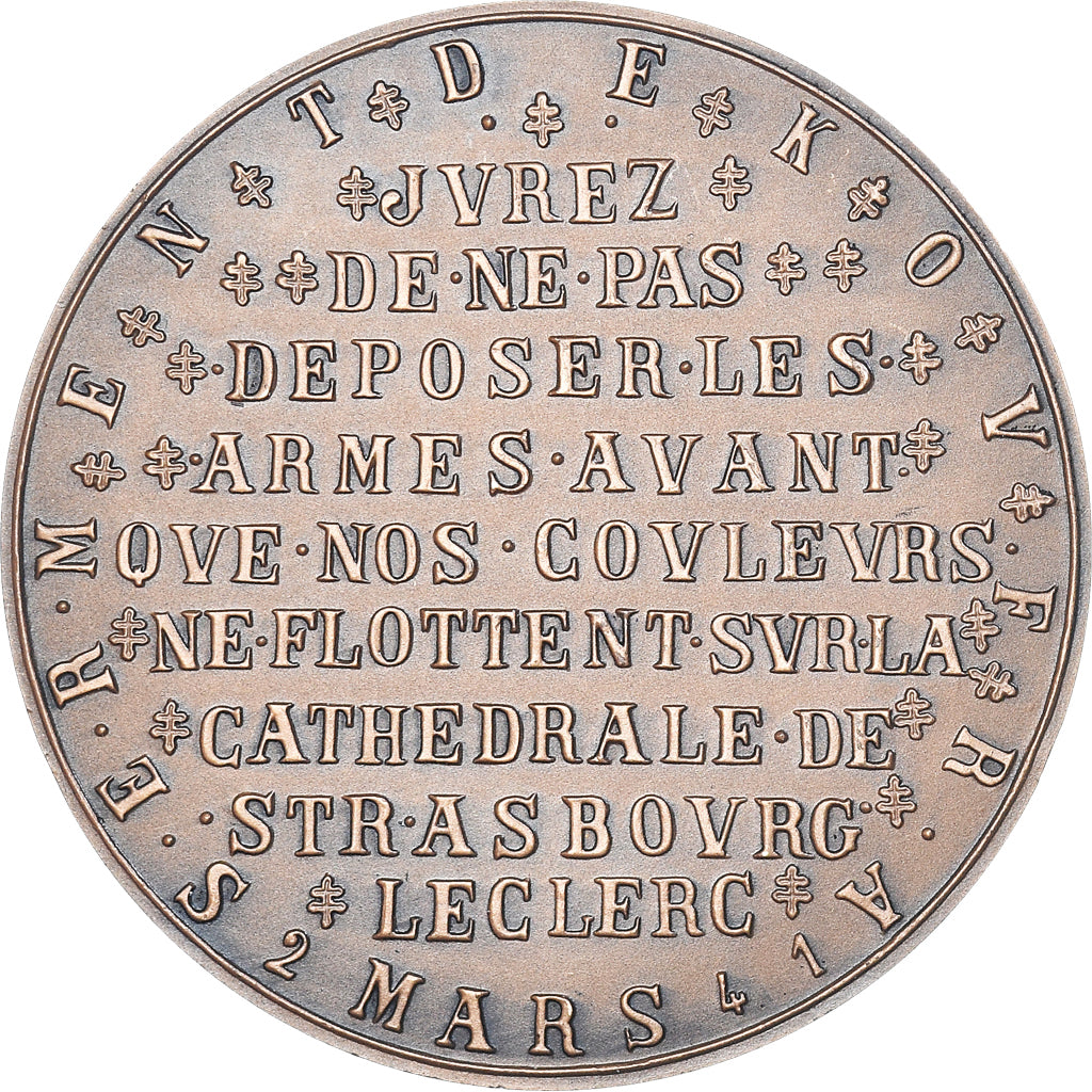 France, Medal, Serment de Koufra, Berchtesgaden, WAR, 1975, De Jaeger, MS(64)