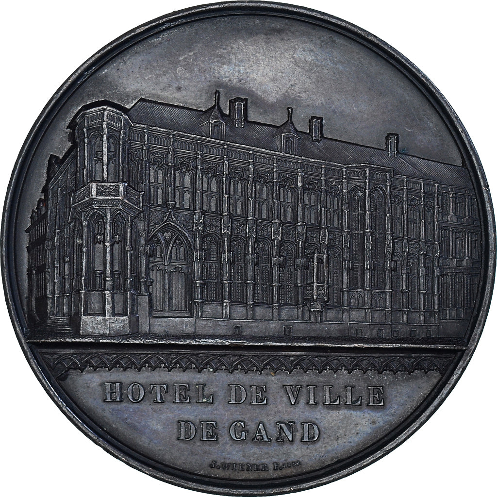 Belgium, Medal, Hôtel de Ville de Gand, 1851, Wiener, MS(60-62), Bronze
