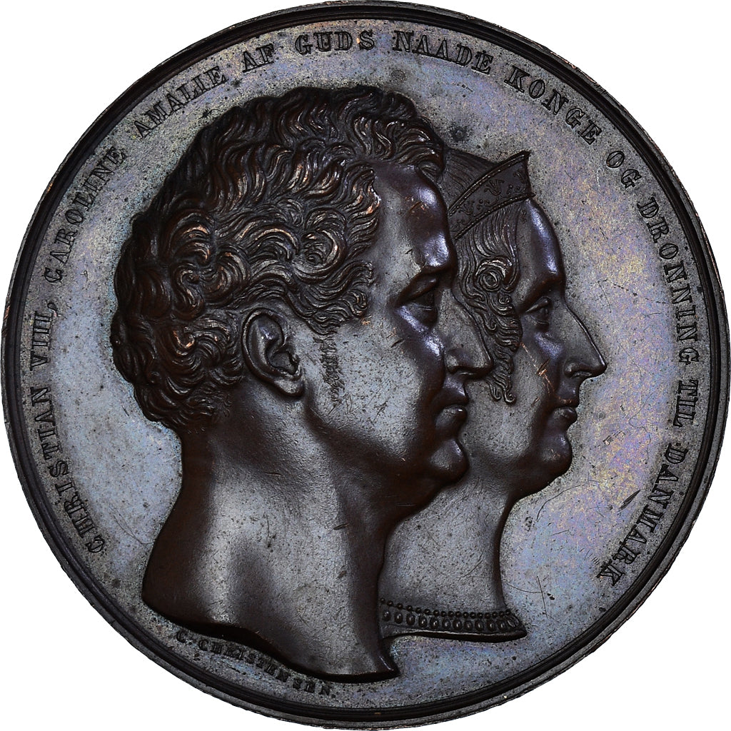 Denmark, Medal, Christian VIII, History, 1840, C. Christensen, MS(60-62), Bronze