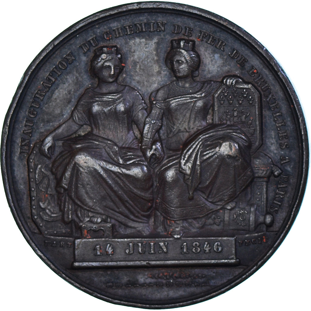 Francja, medal, Ludwik Filip I, Inauguration du Chemin de Fer Bruxelles-Paris
