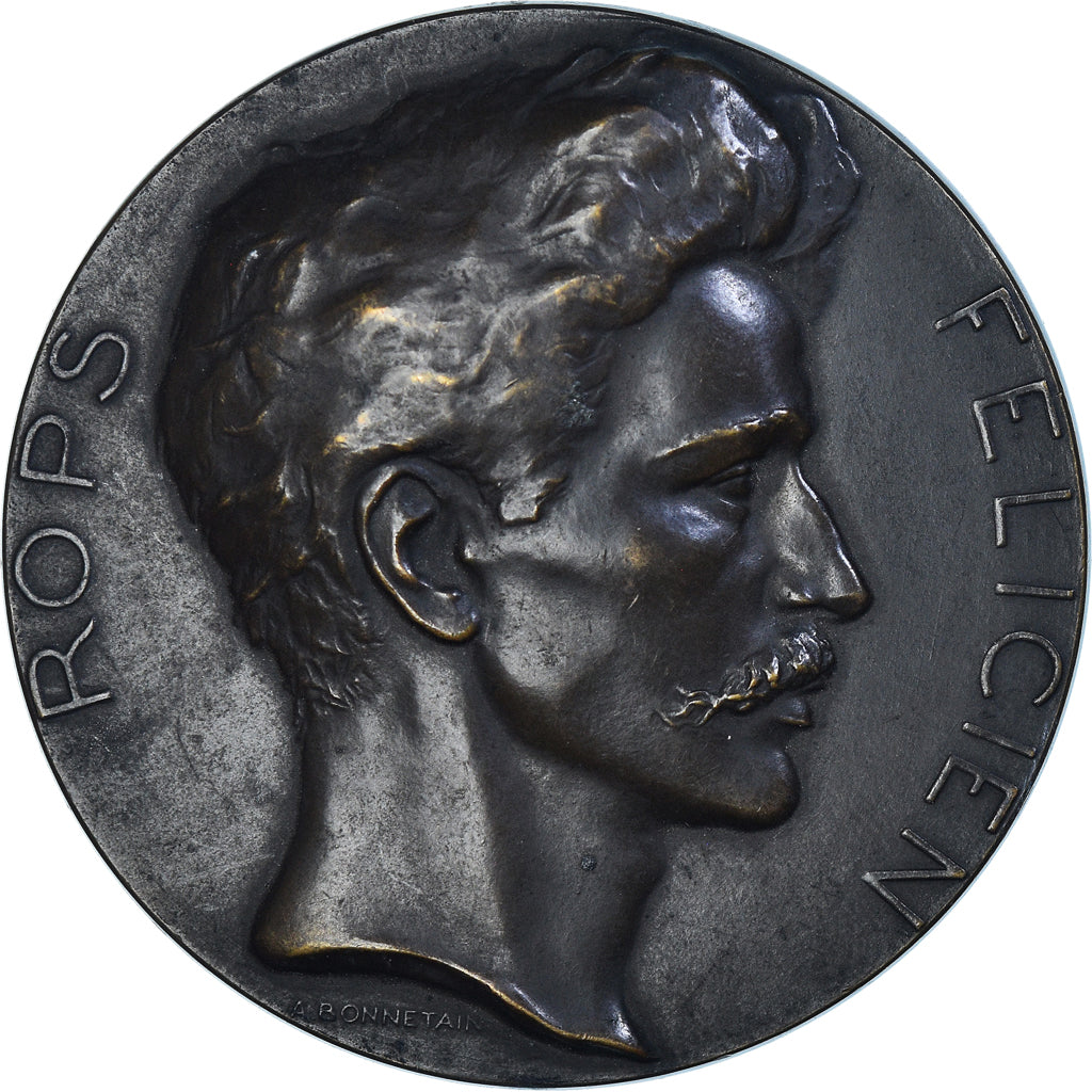 Belgique, Médaille, Peinture, Félicien Rops, Arts & Culture, 1933, Bonnetain