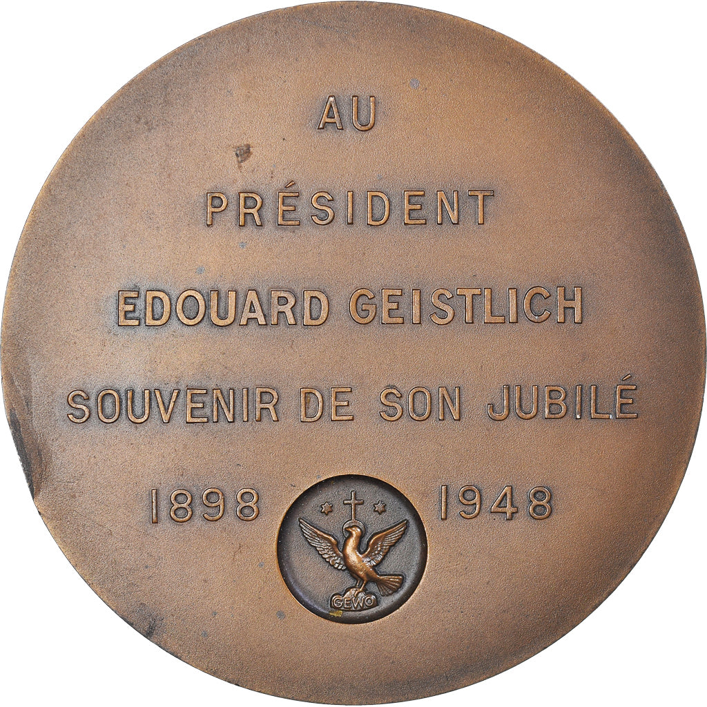 France, Medal, Jubilé du Président Edouard Geistlich, 1948, Bazor, MS(63)