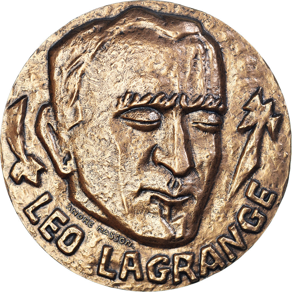 Frankreich, Medaille, Léo Lagrange, Politics, Masson, UNZ, Bronze