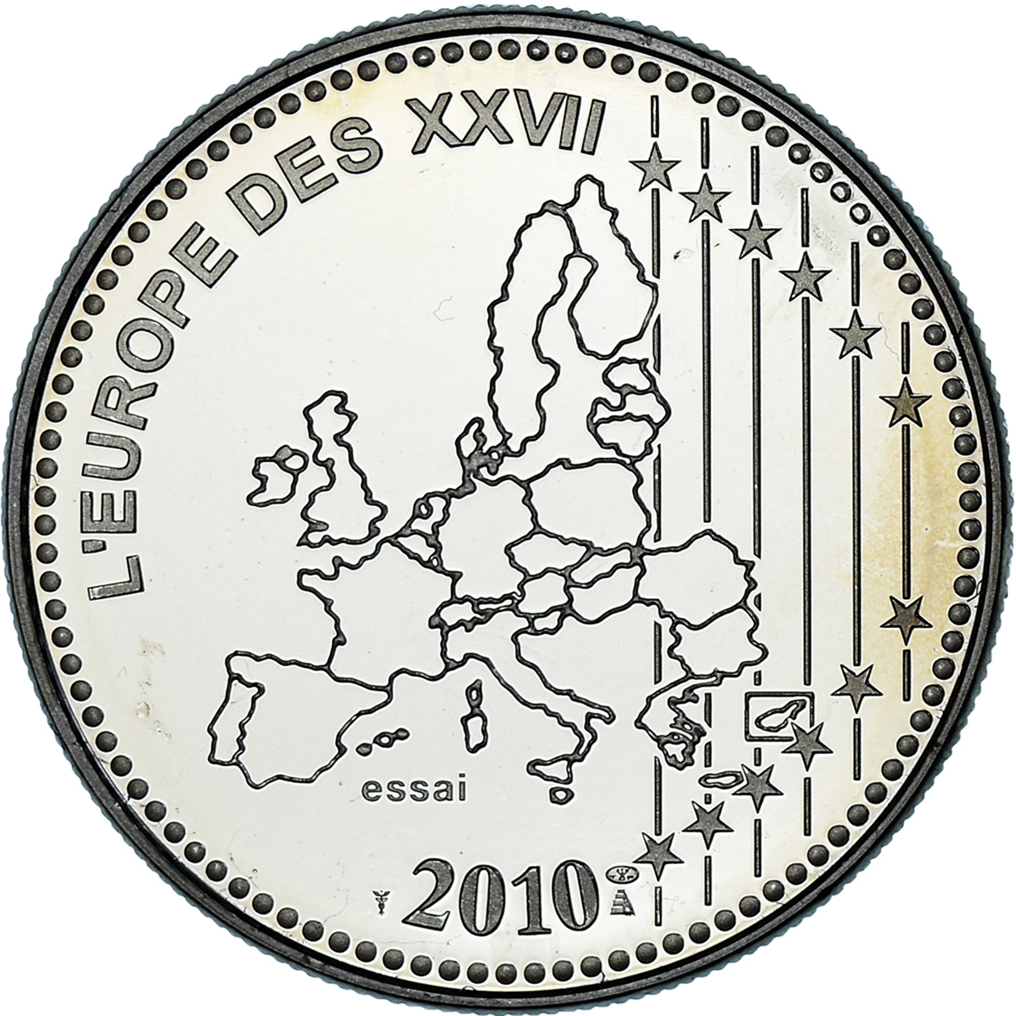 France, Medal, L'Europe des XXVII, 50 ans du nouveau Franc, Politics, 2010