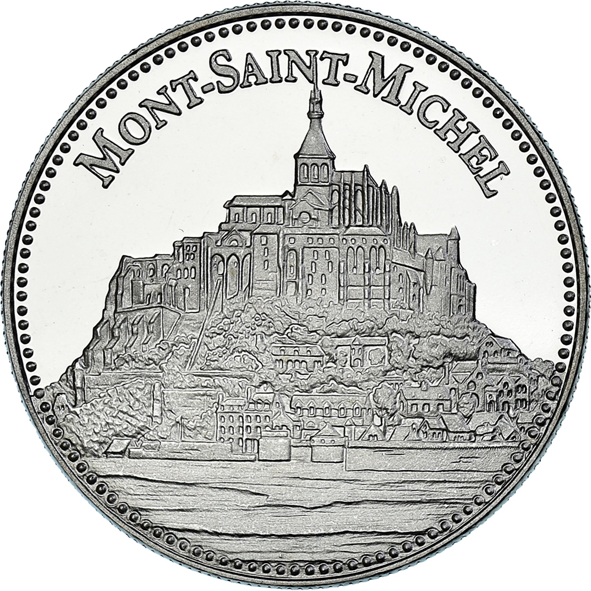 Francia, medaglia, Le Mont Saint-Michel, Patrimoine Culturel, FDC, Rame-nichel