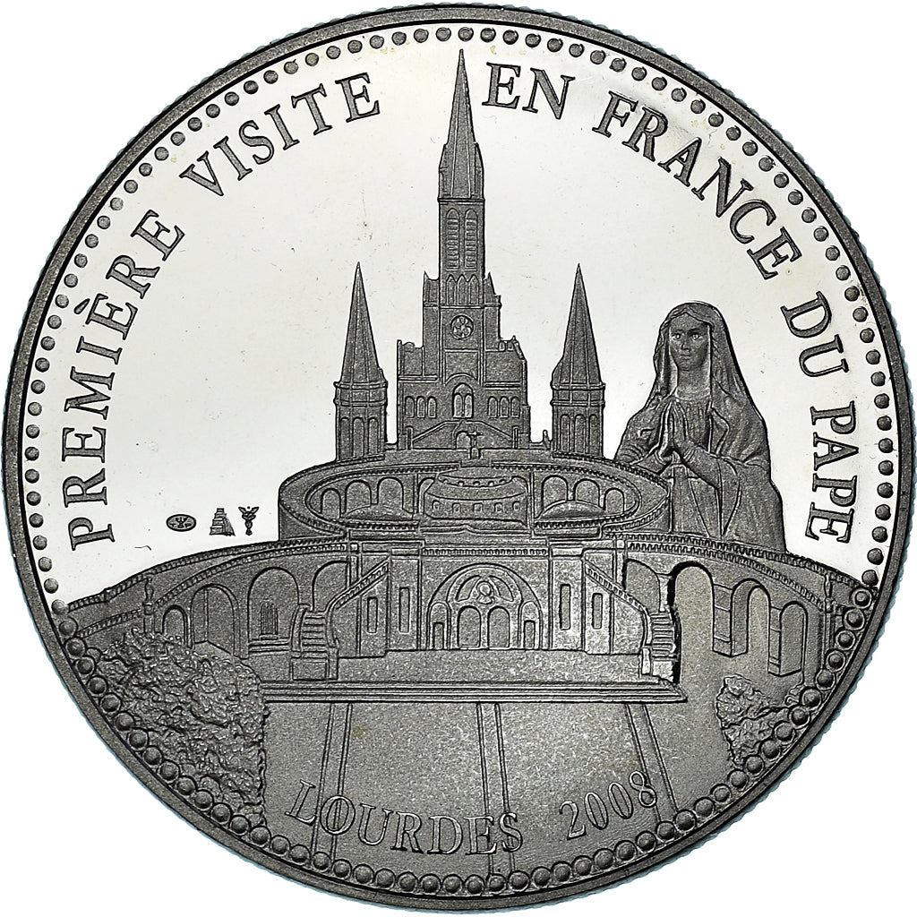 Vaticano, medalla, Première Visite de Benoit XVI en France, Lourdes, Religions