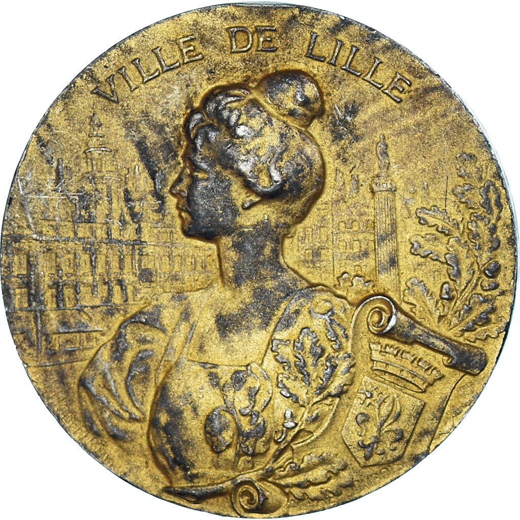 France, Medal, Mathématiques Elémentaires, Ville de Lille, 1952, Hodebert