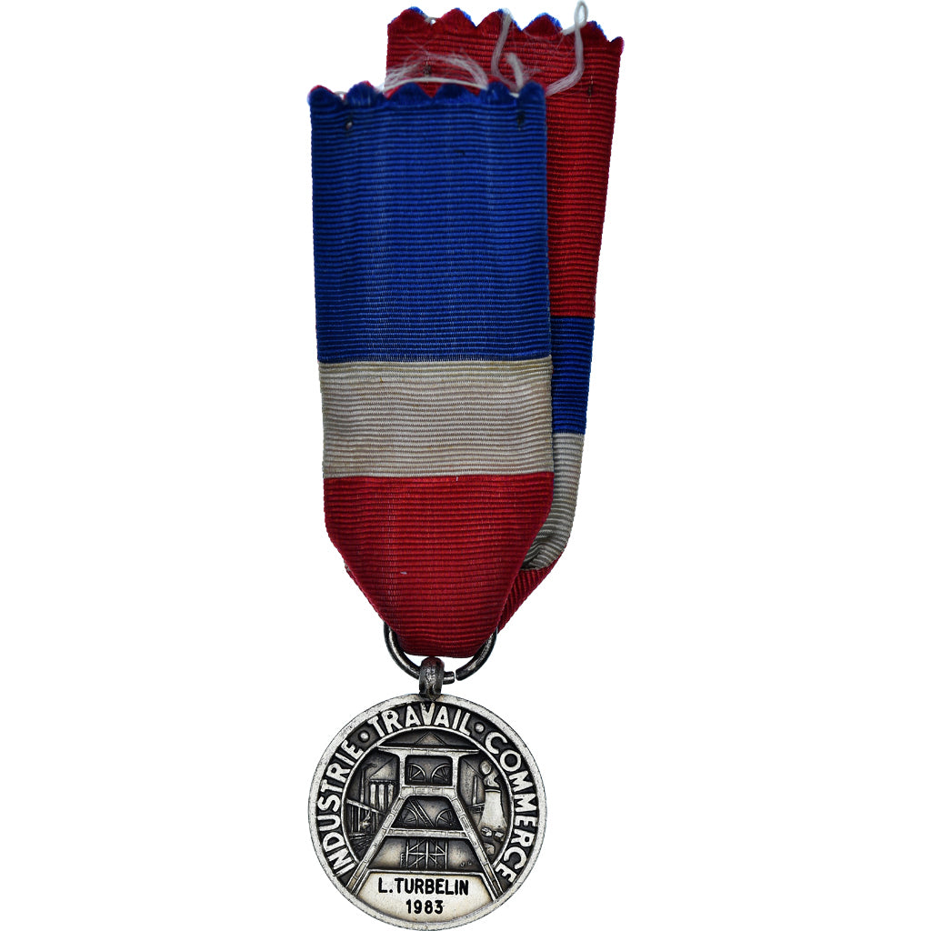 France, Industrie-Travail-Commerce, Medal, 1983, Very Good Quality, Silvered