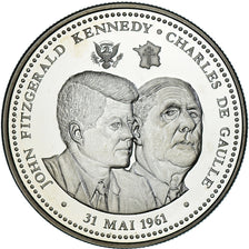 Francia, medaglia, Vème République, Fitzgérald Kennedy-De Gaulle, Politics
