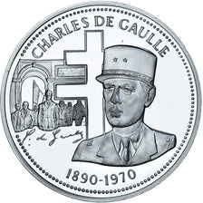 France, Medal, Charles De Gaulle, Politics, Society, War, MS(65-70), Silver