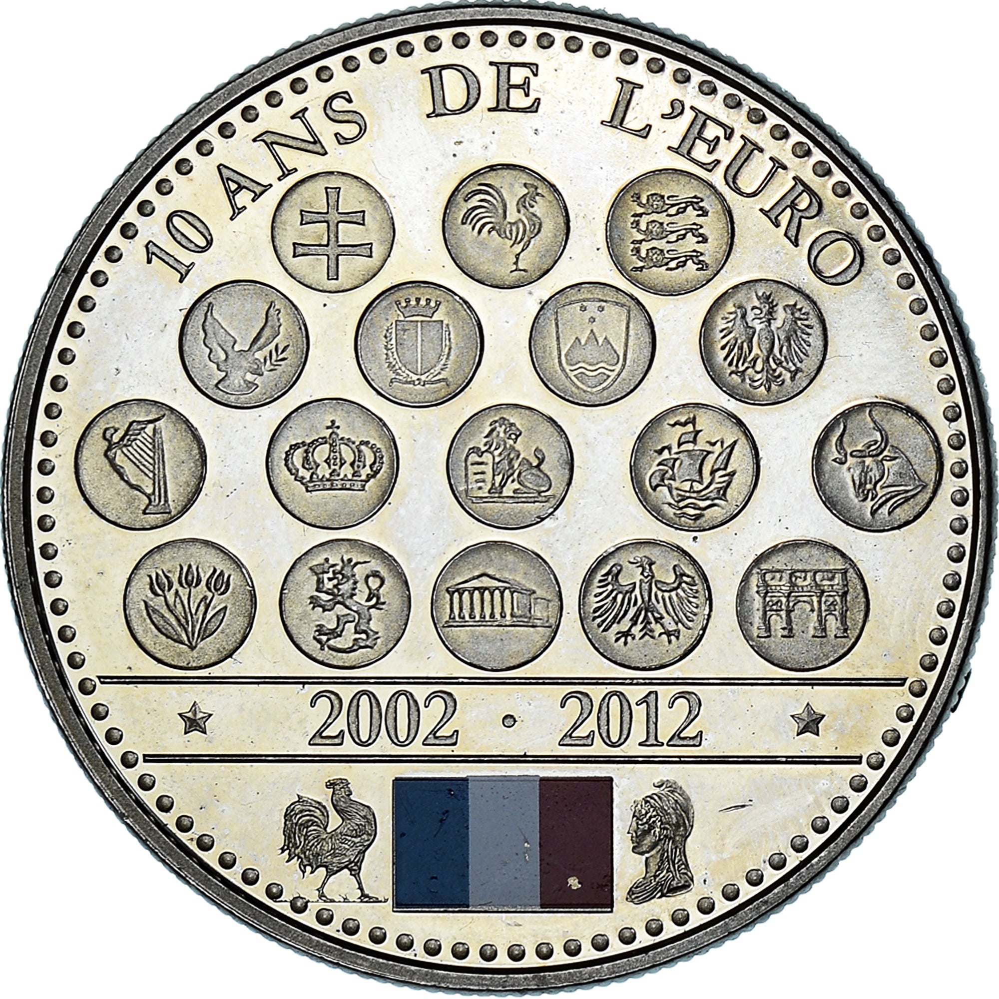 Francia, medaglia, L'Europe des XXVII, 10 Ans de l'Euro, Politics, 2012, SPL-